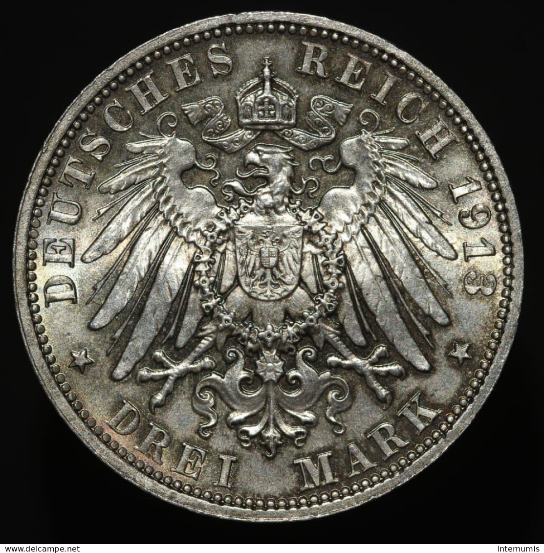 Allemagne / Germany, Friedrich August III, 3 Mark, 1913-E, Argent (Silver), NC (UNC), KM#1275, J#140 - 2, 3 & 5 Mark Argent