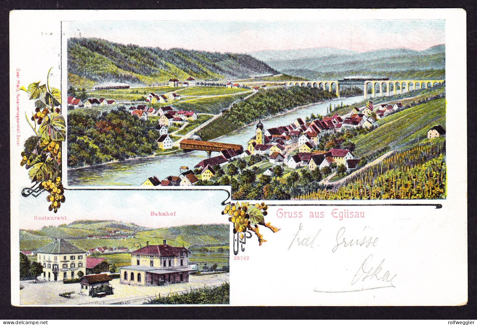 1905 Mit Bahnpost Gelaufene AK: Gruss Aus Eglisau. Mit Bahnhof Und Restaurant. - Eglisau