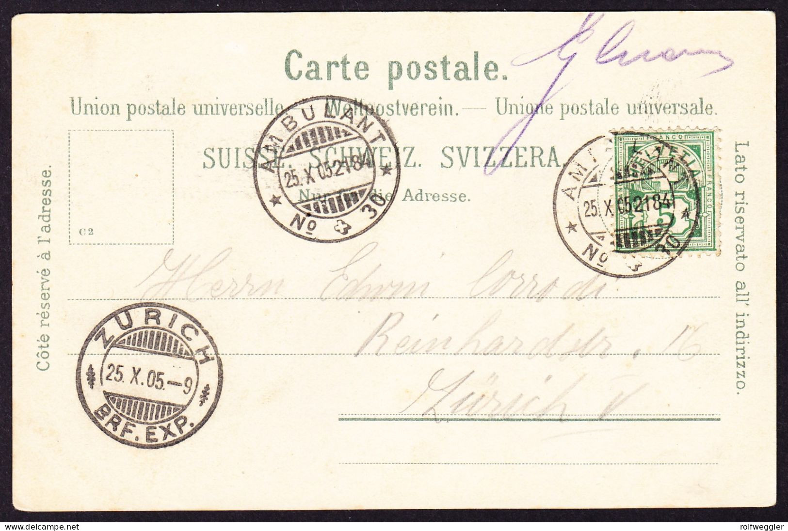 1905 Mit Bahnpost Gelaufene AK: Gruss Aus Eglisau. Mit Bahnhof Und Restaurant. - Eglisau