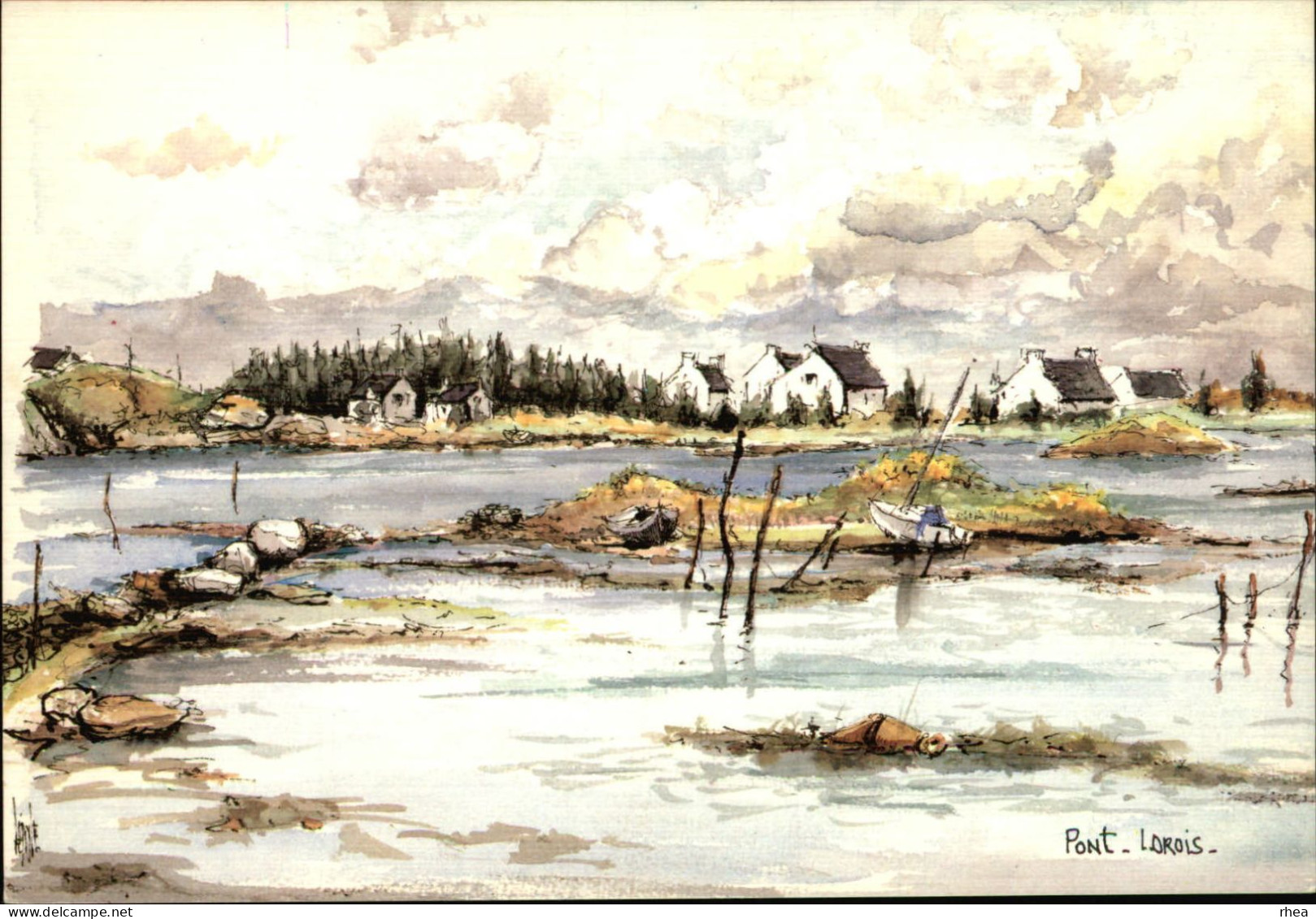 29 - PLOUHINEC - Pont Lorois - Carte Illustrée Par Robert LEPINE, Aquarelle - Plouhinec