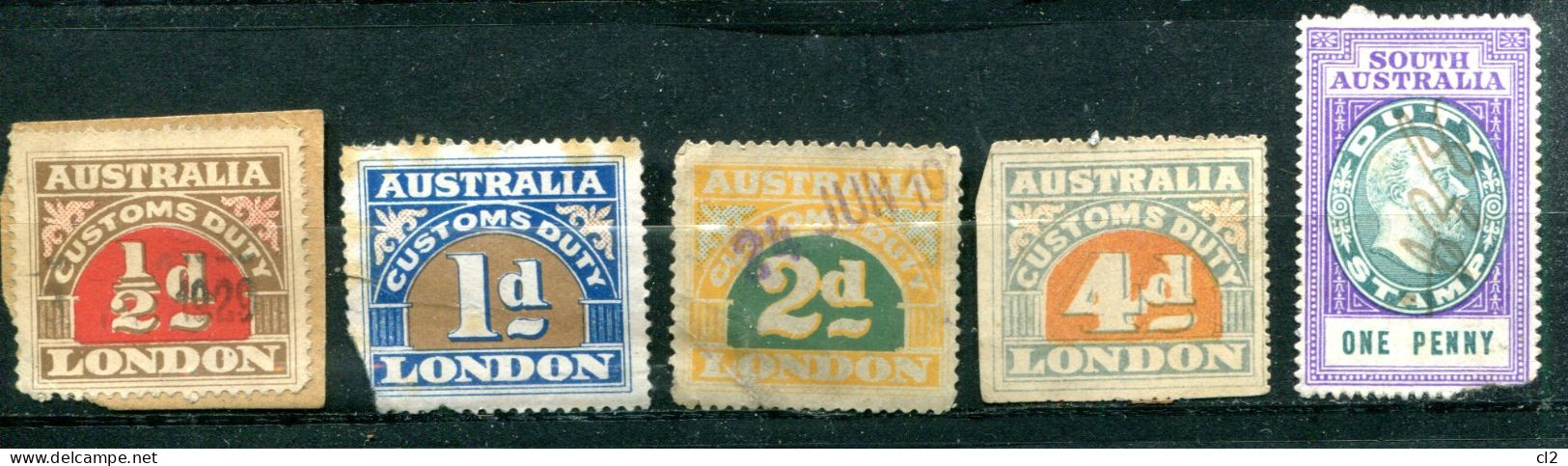 AUSTRALIE - Lot De 5 Timbres Fiscaux - Revenue Stamps