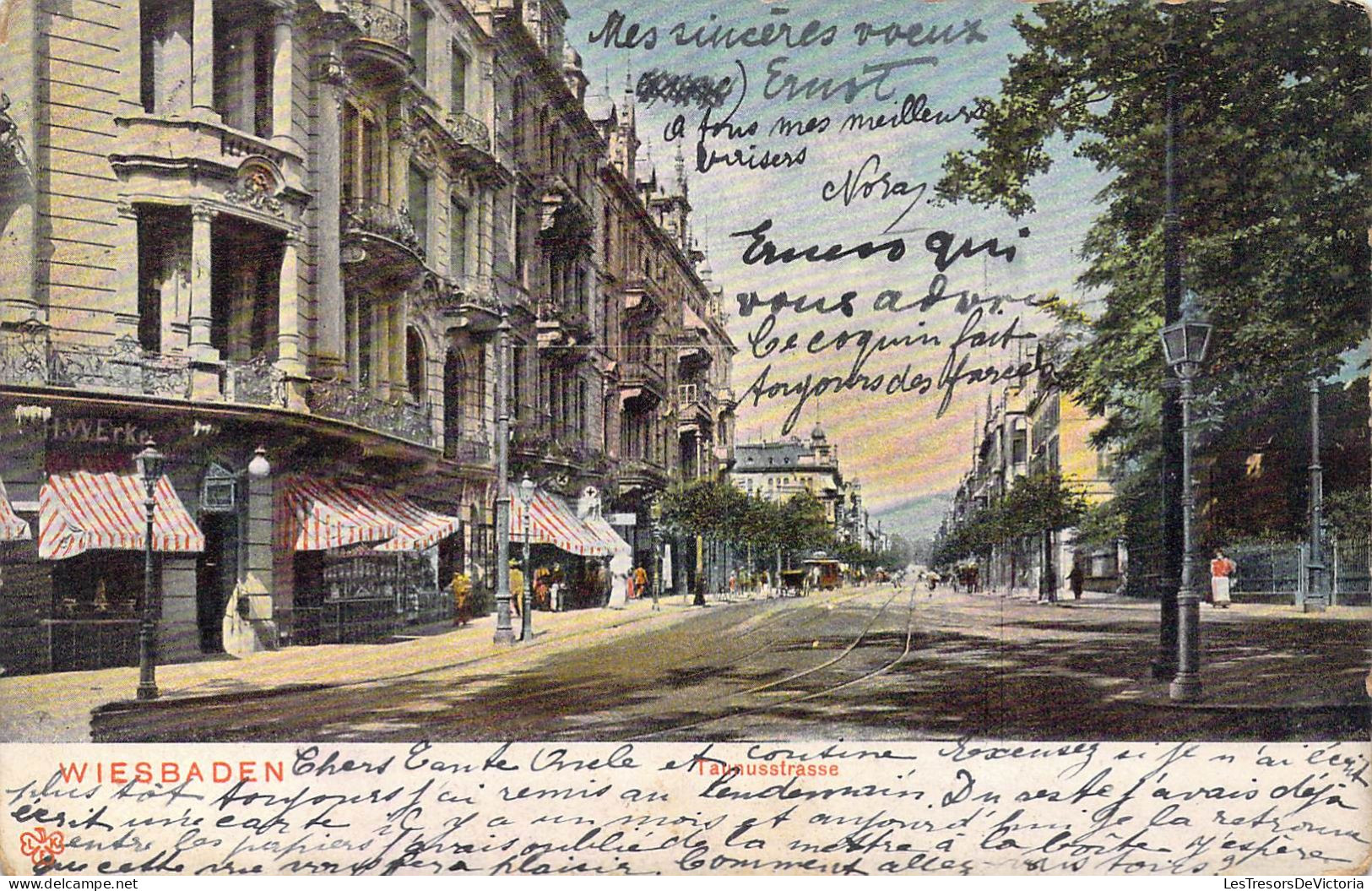 ALLEMAGNE - Wiesbaden - Taunusstrasse - Carte Postale Ancienne - Wiesbaden