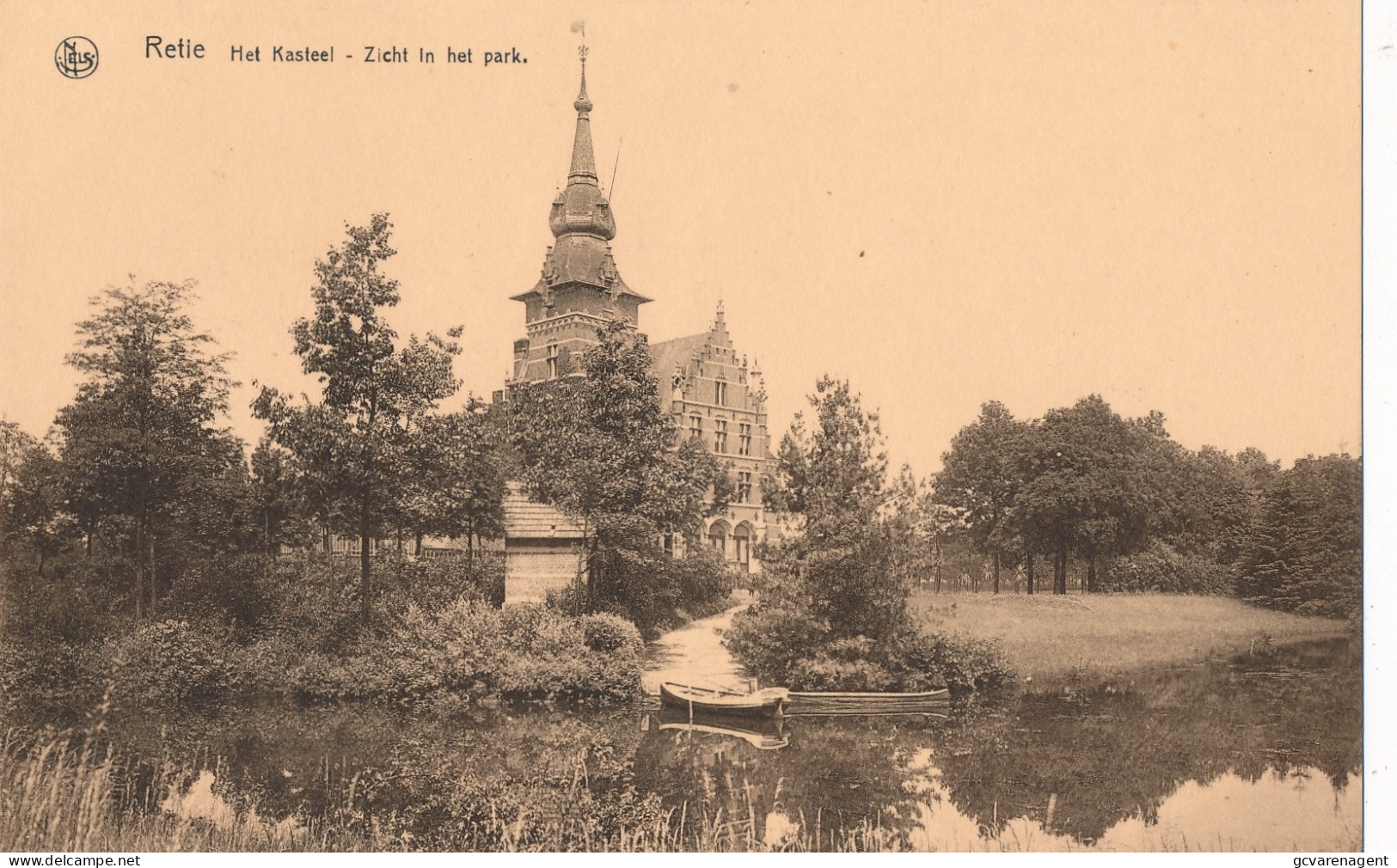 RETIE    HET KASTEEL   ZICHT IN HET PARK     2 SCANS - Retie