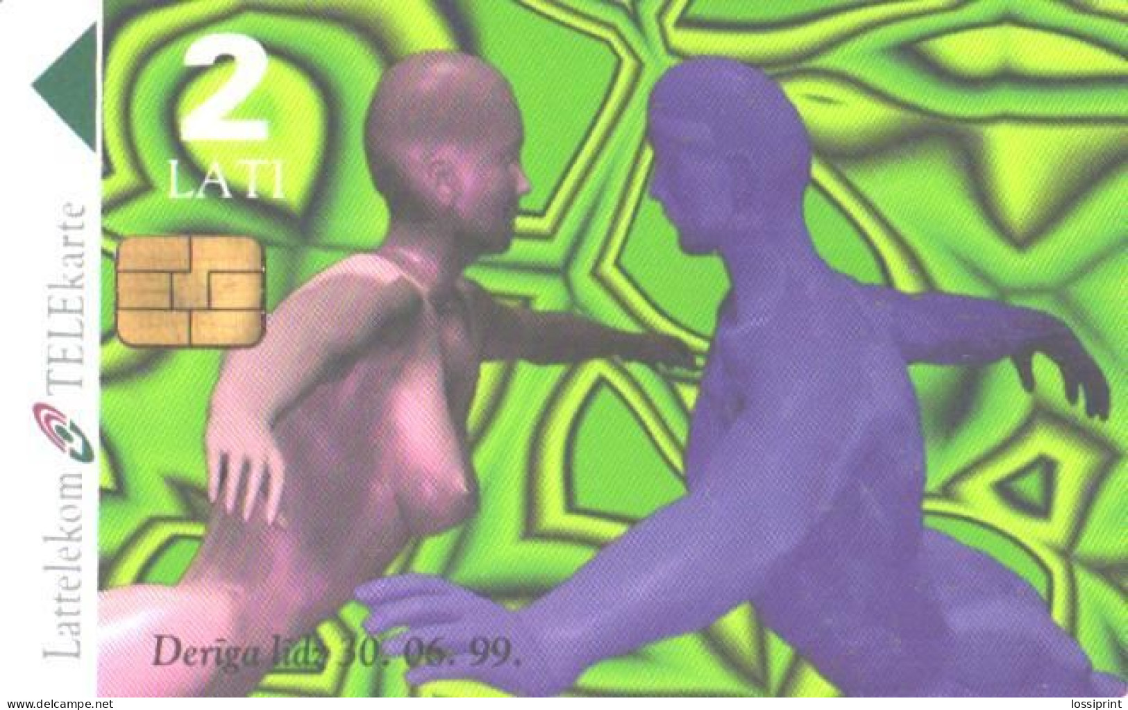 Latvia:Used Phonecard, Lattelekom, 2 Lati, Advertising, 1999 - Letland