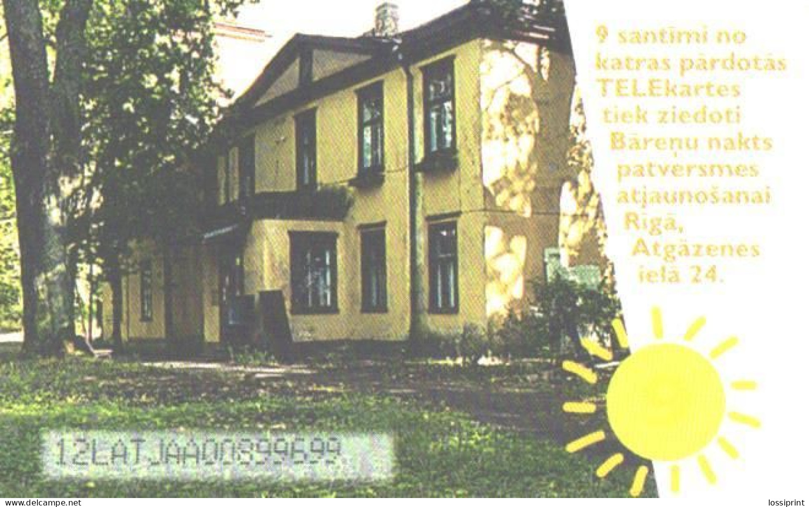 Latvia:Used Phonecard, Lattelekom, 3 Lati, Building, 1999 - Latvia