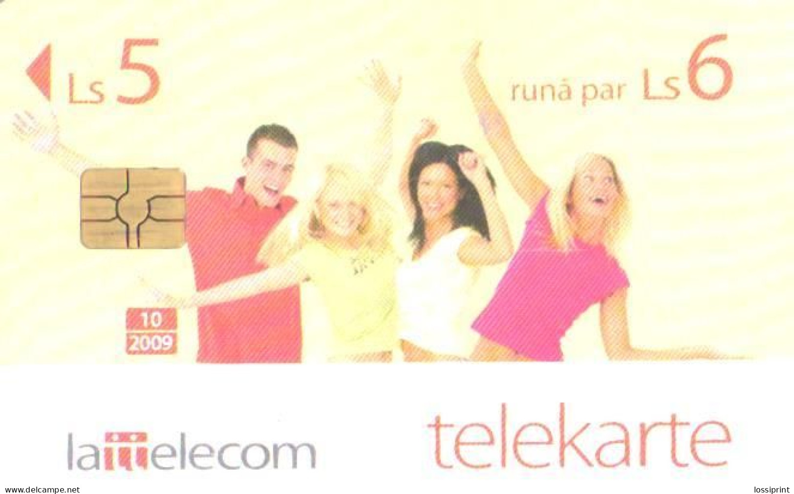 Latvia:Used Phonecard, Lattelekom, 5 Lati, Internets, 2009 - Lettonia