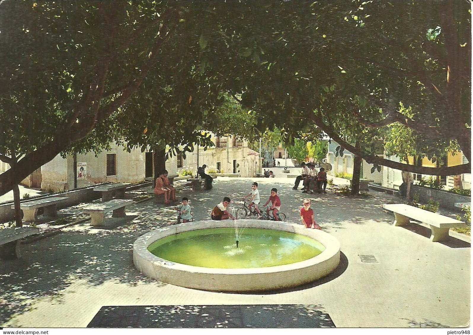 Teulada (Carbonia) Giardini Pubblici E Fontana, Publics Garden And Fountain, Jardins Publics Et Fontaine - Carbonia
