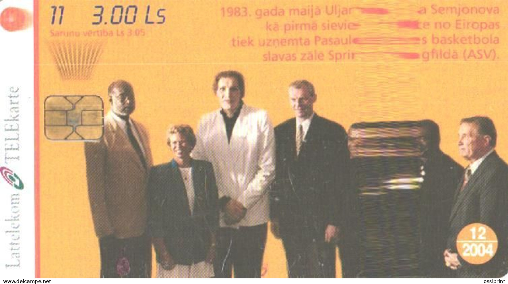 Latvia:Used Phonecard, Lattelekom, 3 Lati, Basketball. 2004 - Lettonia