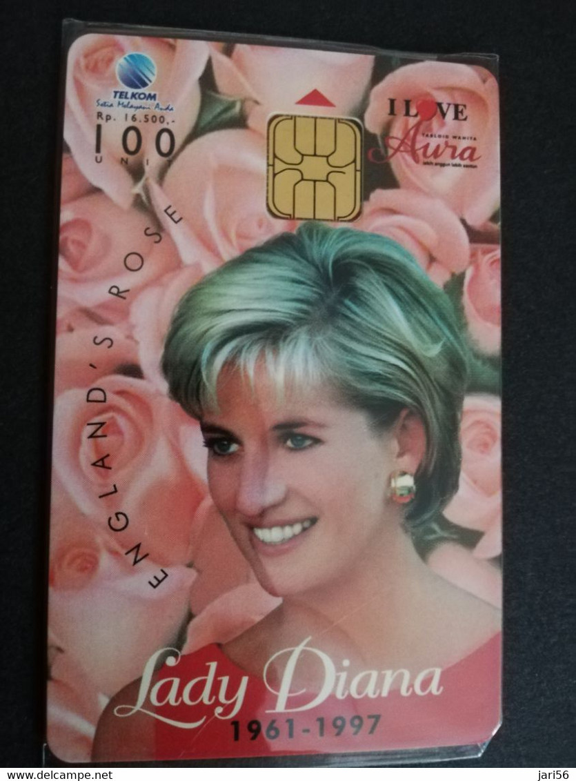 INDONESIA CHIPCARD 100  UNITS    INDONESIA CHIPCARD 100 UNITS LADY DIANA PRINCESS OFF WALES  MINT !!!  **13562 ** - Indonesien