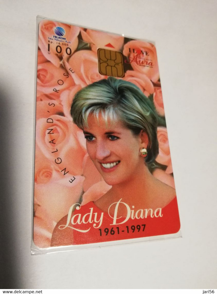 INDONESIA CHIPCARD 100  UNITS    INDONESIA CHIPCARD 100 UNITS LADY DIANA PRINCESS OFF WALES  MINT !!!  **13562 ** - Indonesië