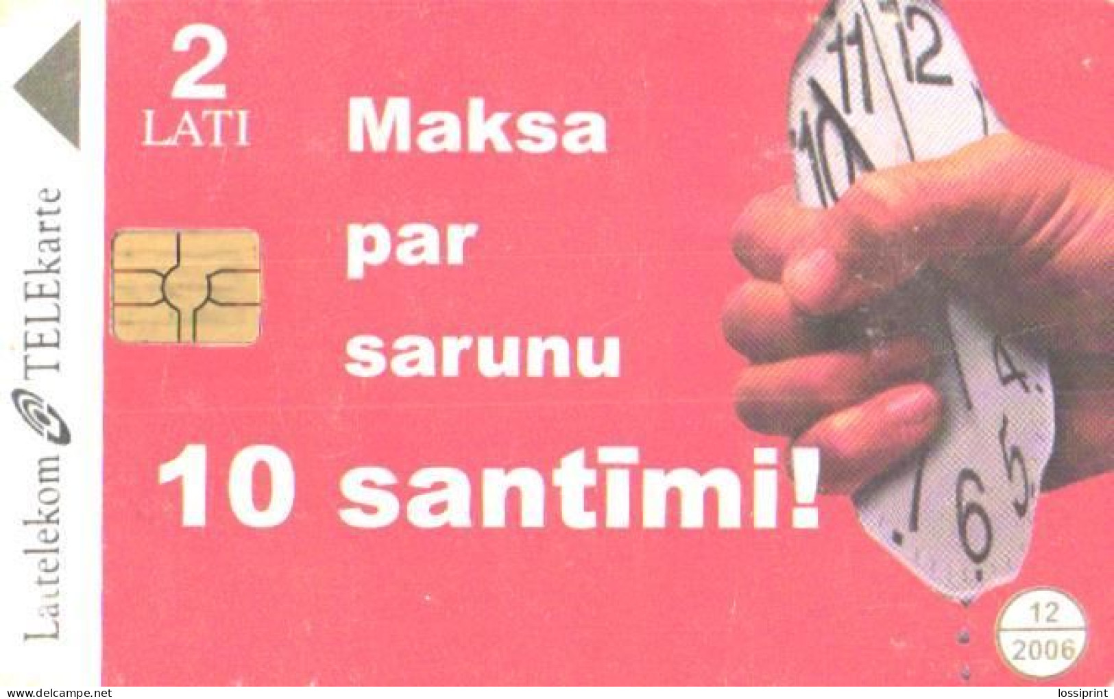 Latvia:Used Phonecard, Lattelekom, 2 Lati, Advertising, 2006 - Lettonie
