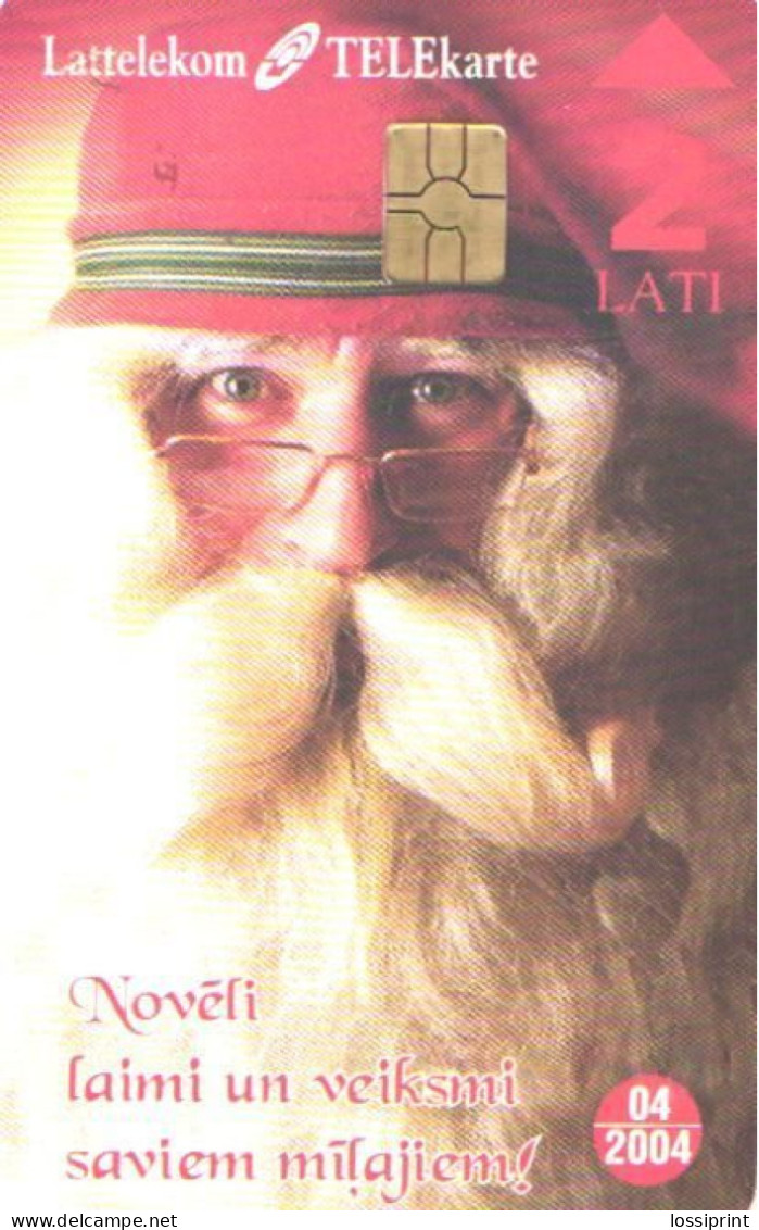 Latvia:Used Phonecard, Lattelekom, 2 Lati, Santa Claus, 2004 - Lettonia