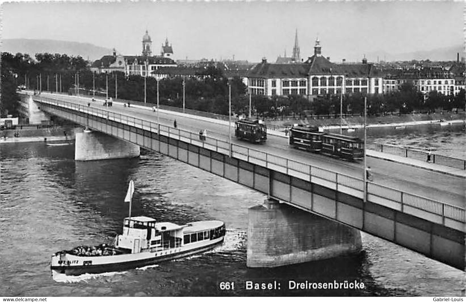 Basel Dreirosenbrücke Tram Boot - Bâle