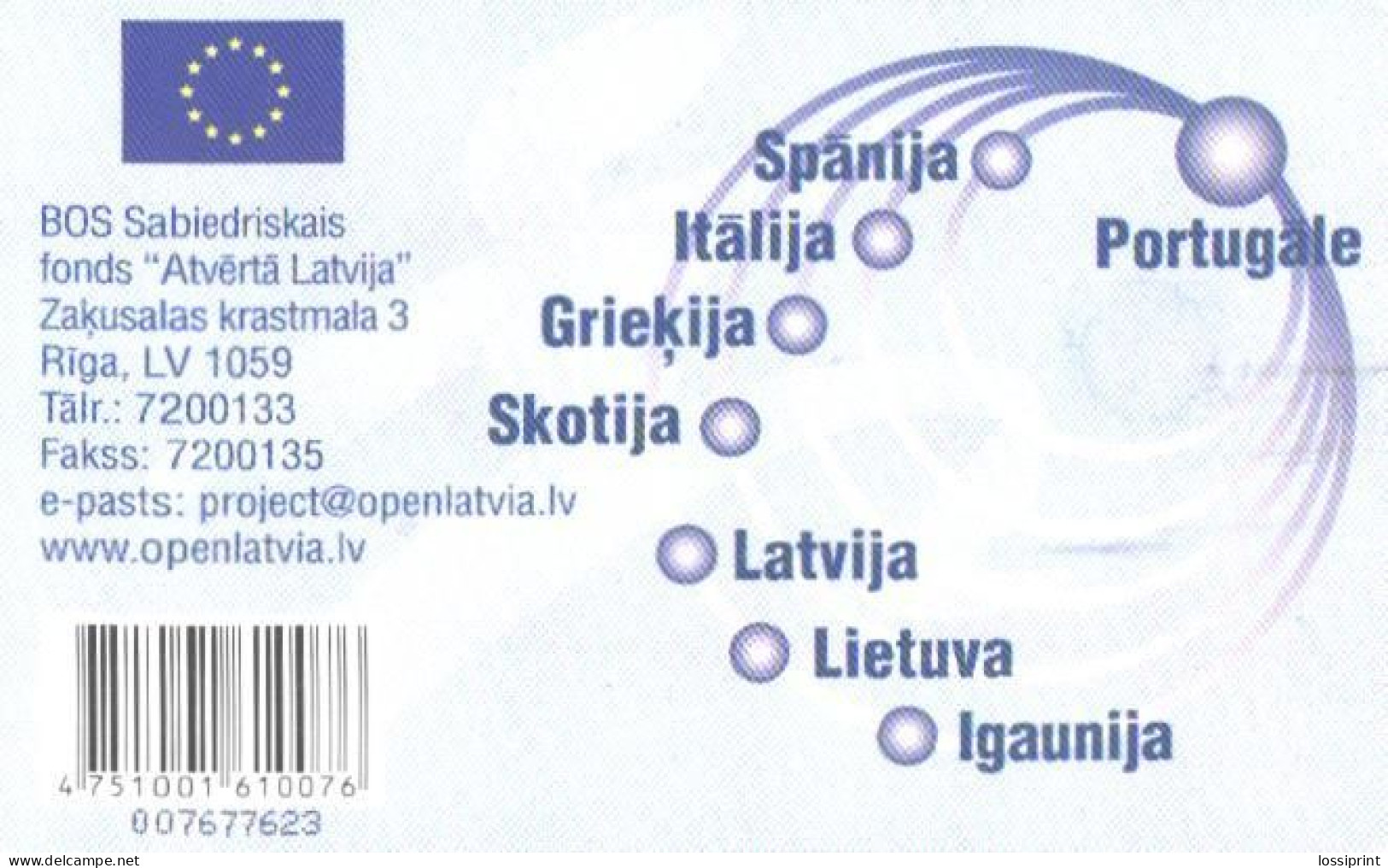 Latvia:Used Phonecard, Lattelekom, 2 Lati, Fund Advertising, 2004 - Letland