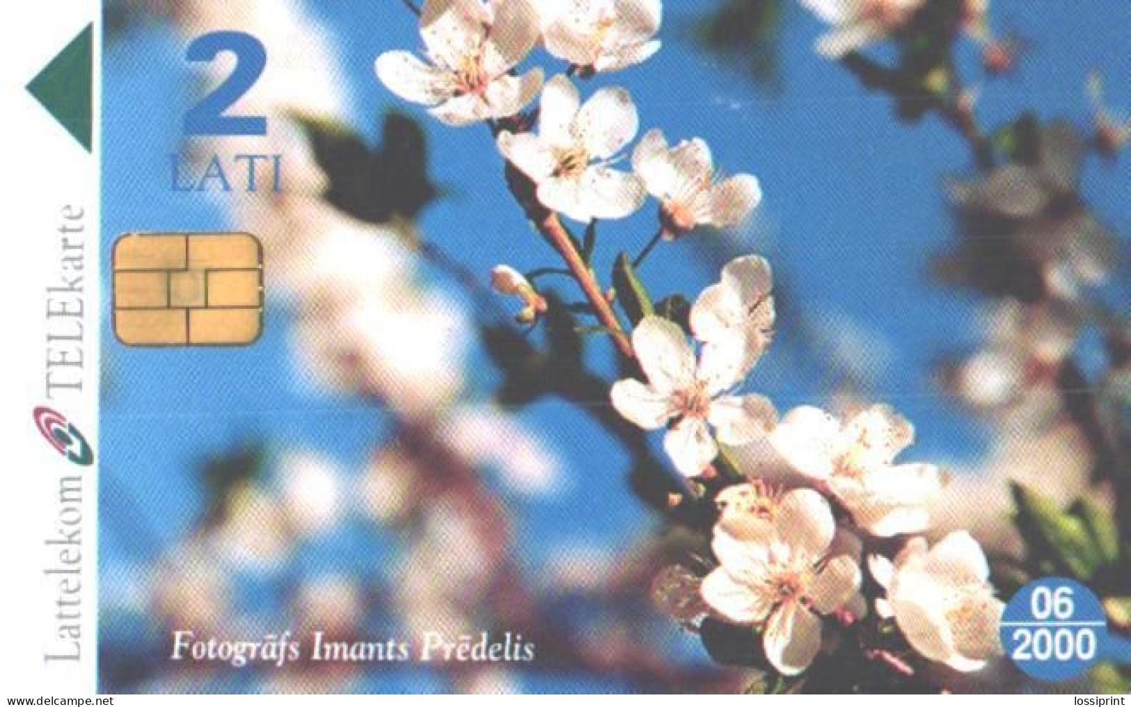 Latvia:Used Phonecard, Lattelekom, 2 Lati, Blossoms, 2000 - Lettonia