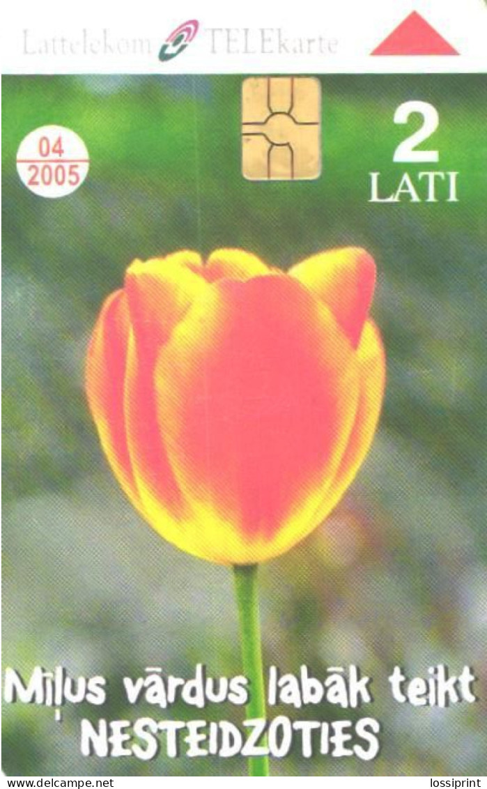 Latvia:Used Phonecard, Lattelekom, 2 Lati, Tulips, 2005 - Letland