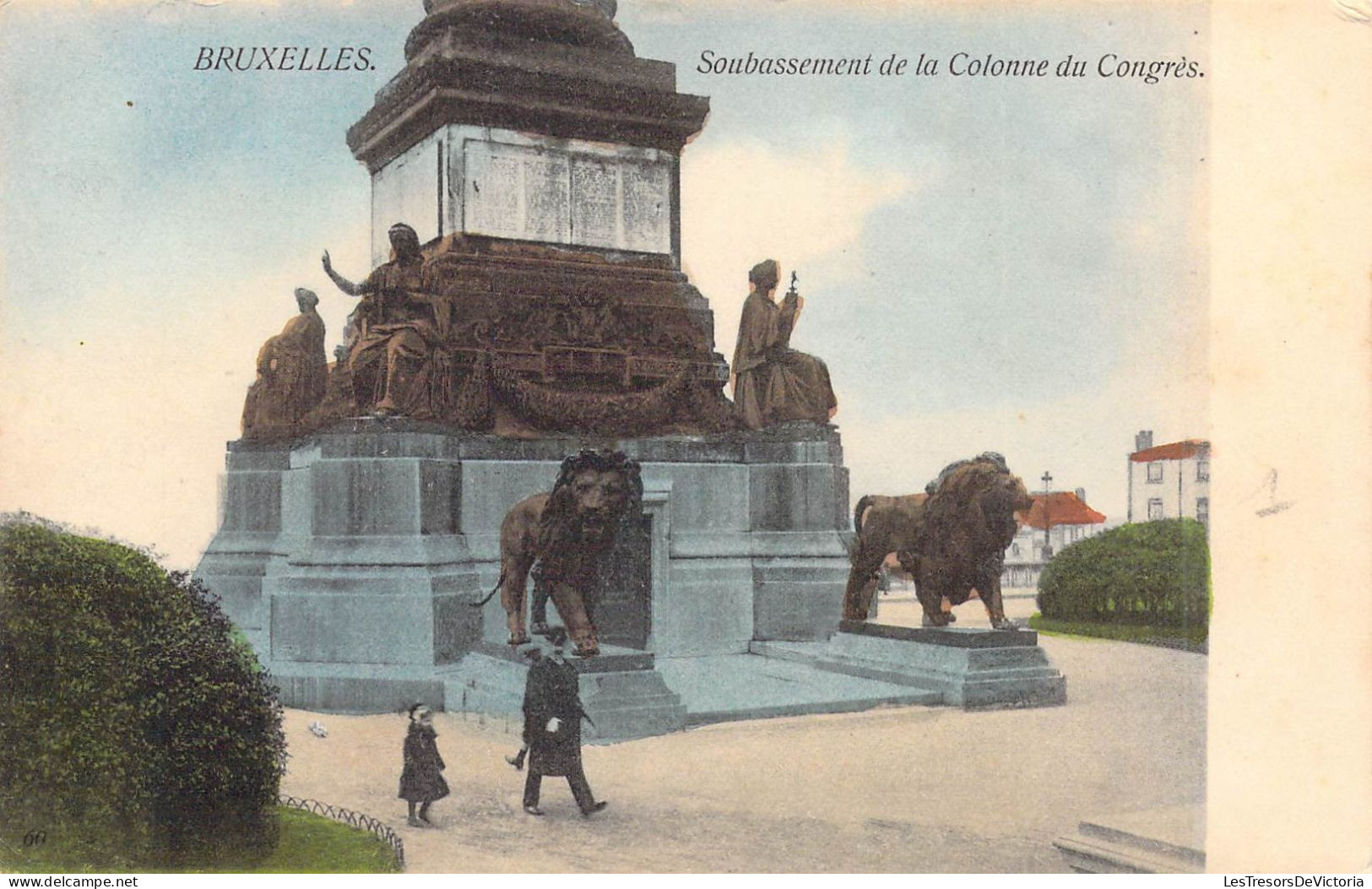 BELGIQUE - BRUXELLES - Soubassement De La Colonne Du Congrès - Editeur Th Van Den Heuvel - Carte Poste Ancienne - Other & Unclassified