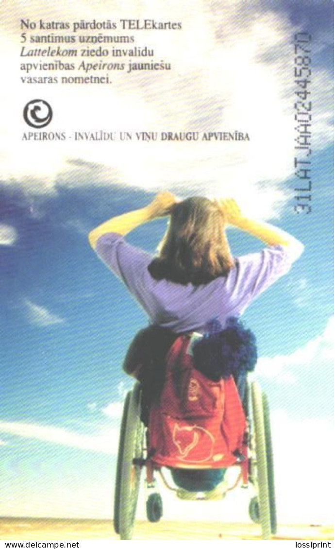 Latvia:Used Phonecard, Lattelekom, 2 Lati, Wheelchair, 2000 - Lettonie