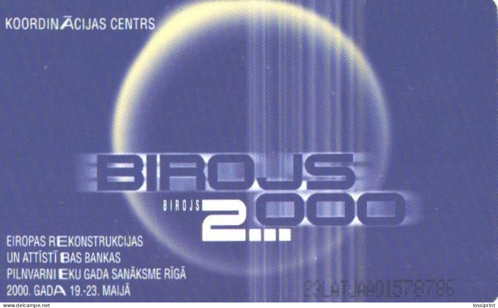 Latvia:Used Phonecard, Lattelekom, 2 Lati, Birojs 2000, 1999 - Latvia