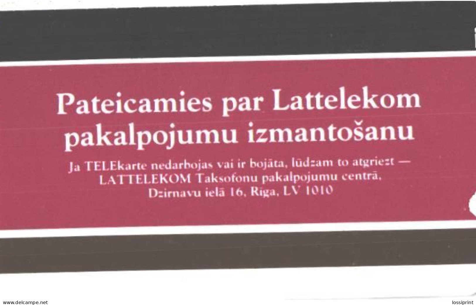 Latvia:Used Phonecard, Lattelekom, 5 Lati - Latvia