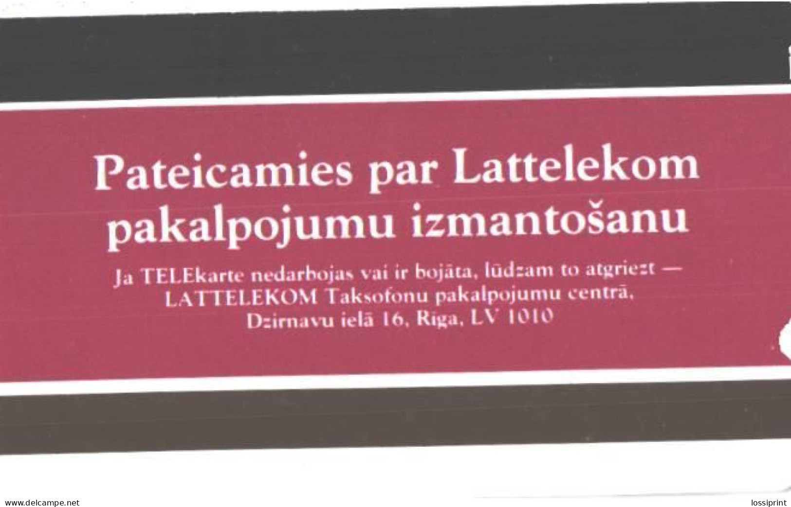 Latvia:Used Phonecard, Lattelekom, 5 Lati - Lettonie