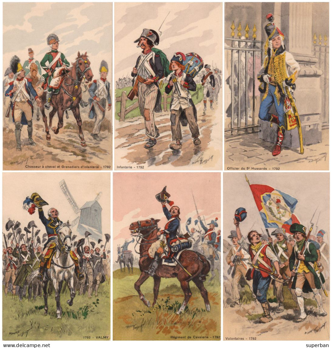 FRANCE - LES EDITIONS MILITAIRES ILLUSTRÉES - LOT De 6 CARTES Avec ILLUSTRATIONS SIGNÉES : MAURICE TOUSSAINT  (al620) - Verzamelingen & Kavels