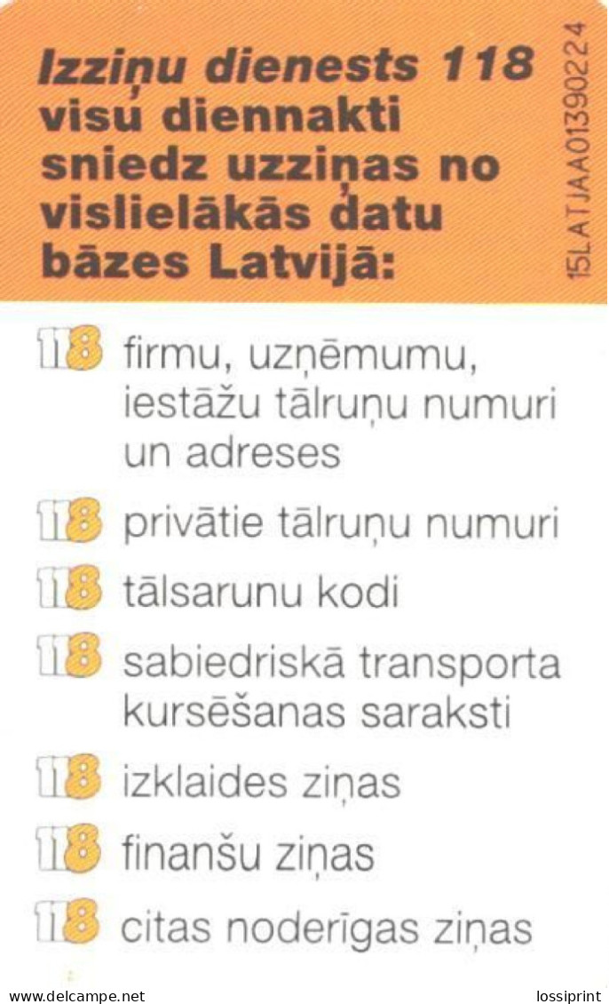 Latvia:Used Phonecard, Lattelekom, 2 Lati, 118 Advertising, 1999 - Lettland