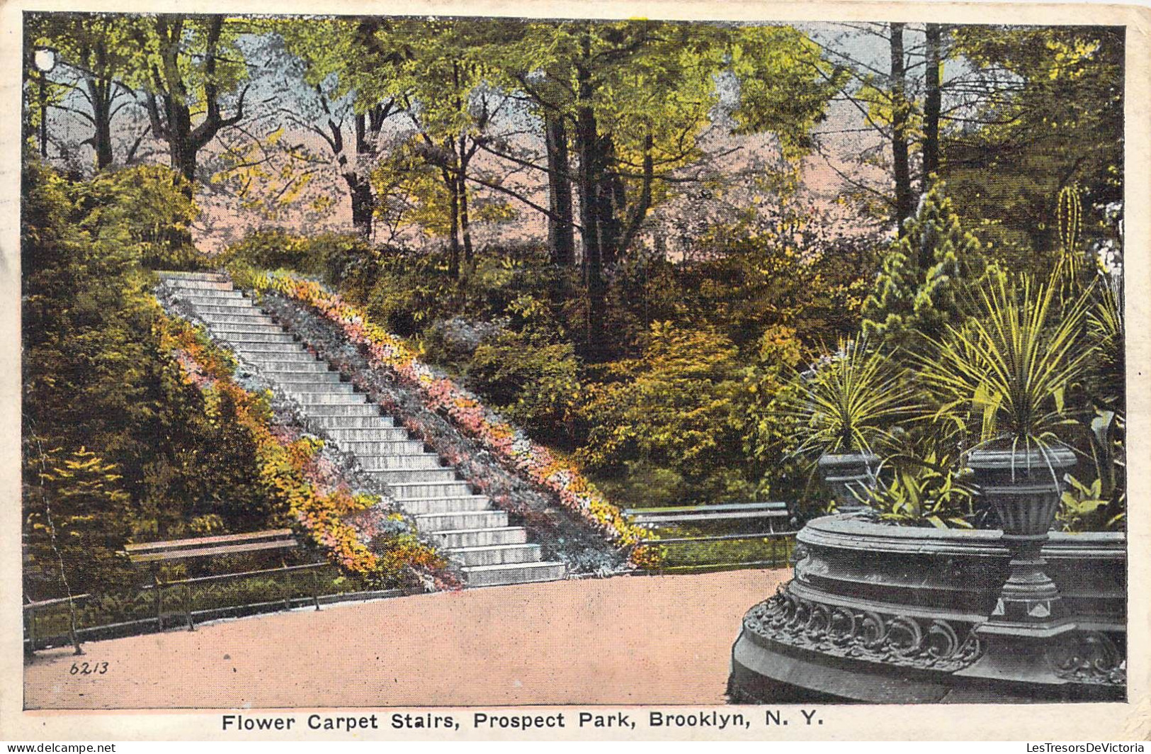 ETATS-UNIS - New York City - Brooklyn - Flower Carpet Stairs - Prospect Park - Carte Postale Ancienne - Brooklyn