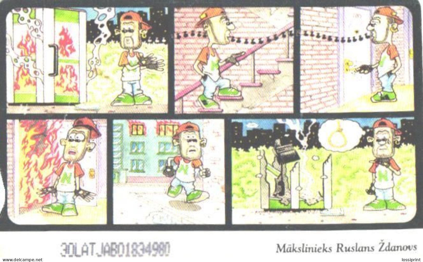 Latvia:Used Phonecard, Lattelekom, 2 Lati, Comics, 2000 - Lettonie