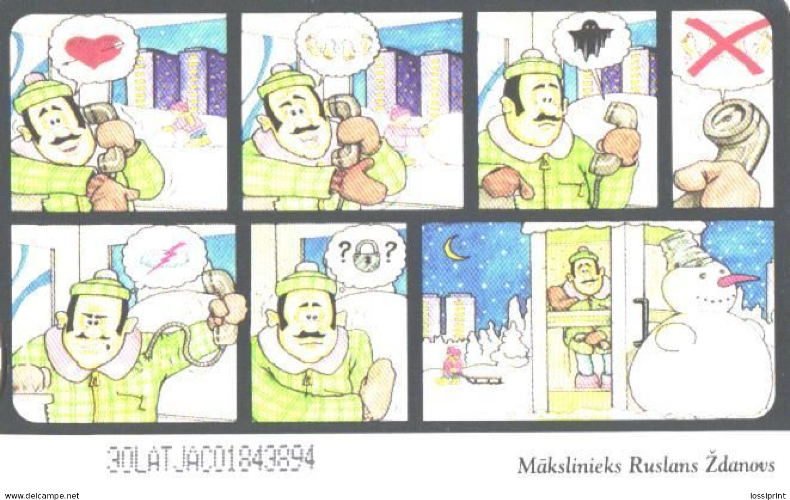 Latvia:Used Phonecard, Lattelekom, 2 Lati, Comics, 2000 - Lettonie