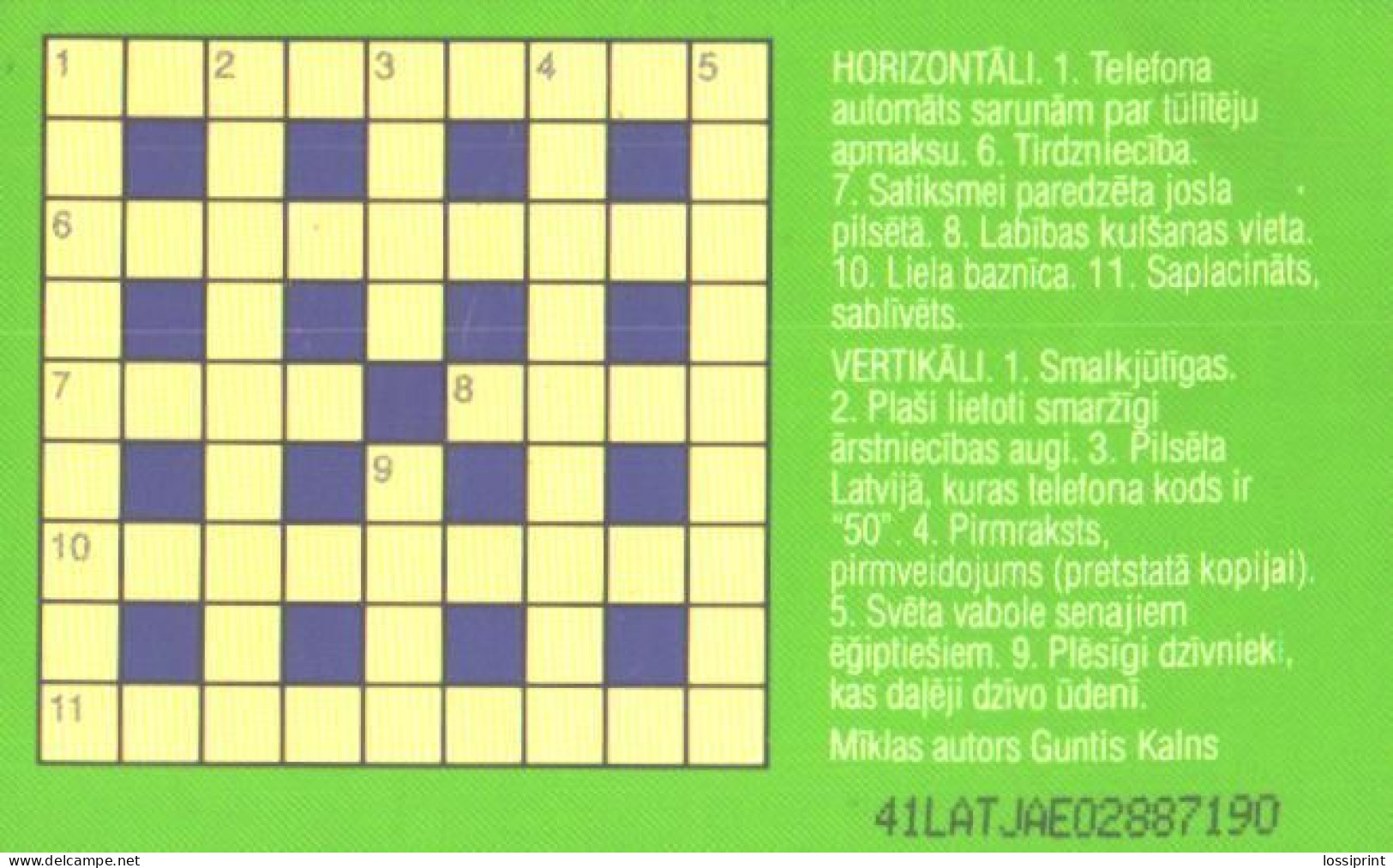 Latvia:Used Phonecard, Lattelekom, 2 Lati, Eye, Green, 2000 - Latvia
