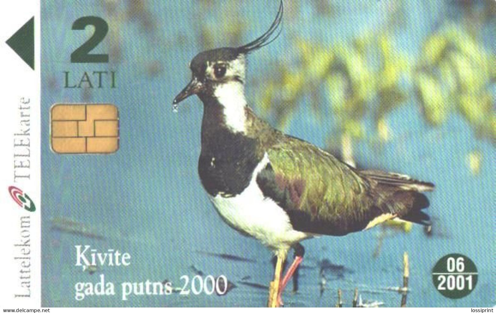 Latvia:Used Phonecard, Lattelekom, 2 Lati, Bird, 2001 - Lettland