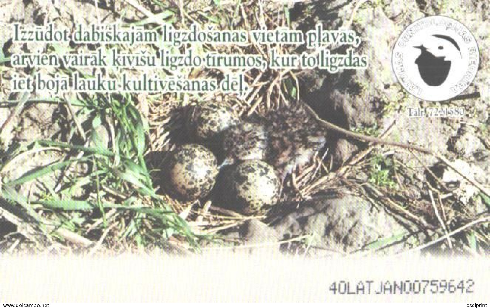 Latvia:Used Phonecard, Lattelekom, 2 Lati, Bird, 2001 - Letonia