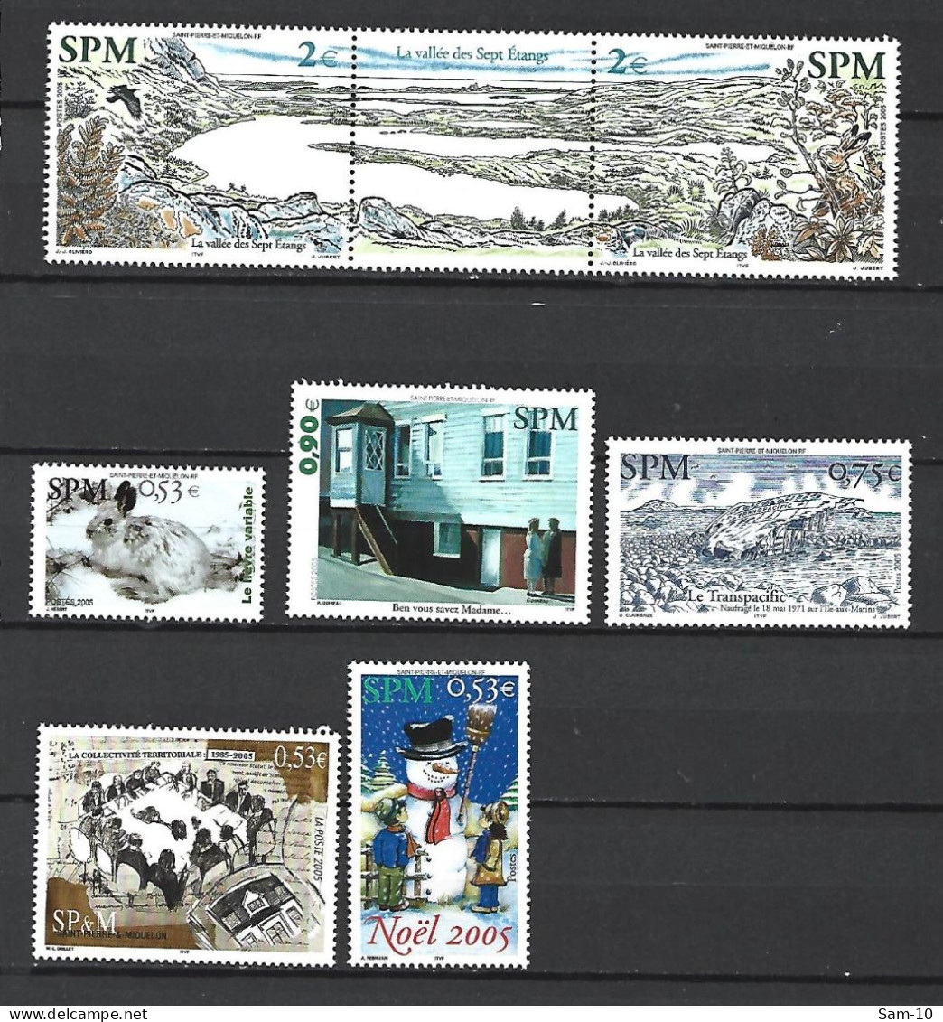 Timbre De St Pierre Et Miquelon Neuf ** N 829 / 859   Année 2005 Vendu Au Prix De La Poste - Annate Complete