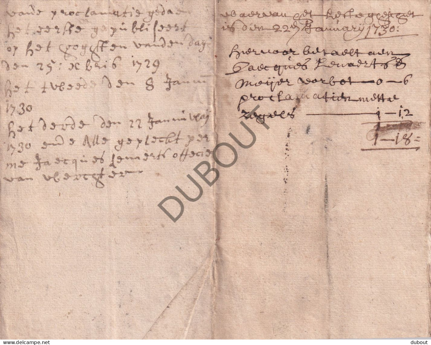 Werchter/Leuven - Manuscript - 1730 - Gesigneerd Meyer Van De Heerlijkheid Werchter, J. Van Leemputte (V2576) - Manuscrits