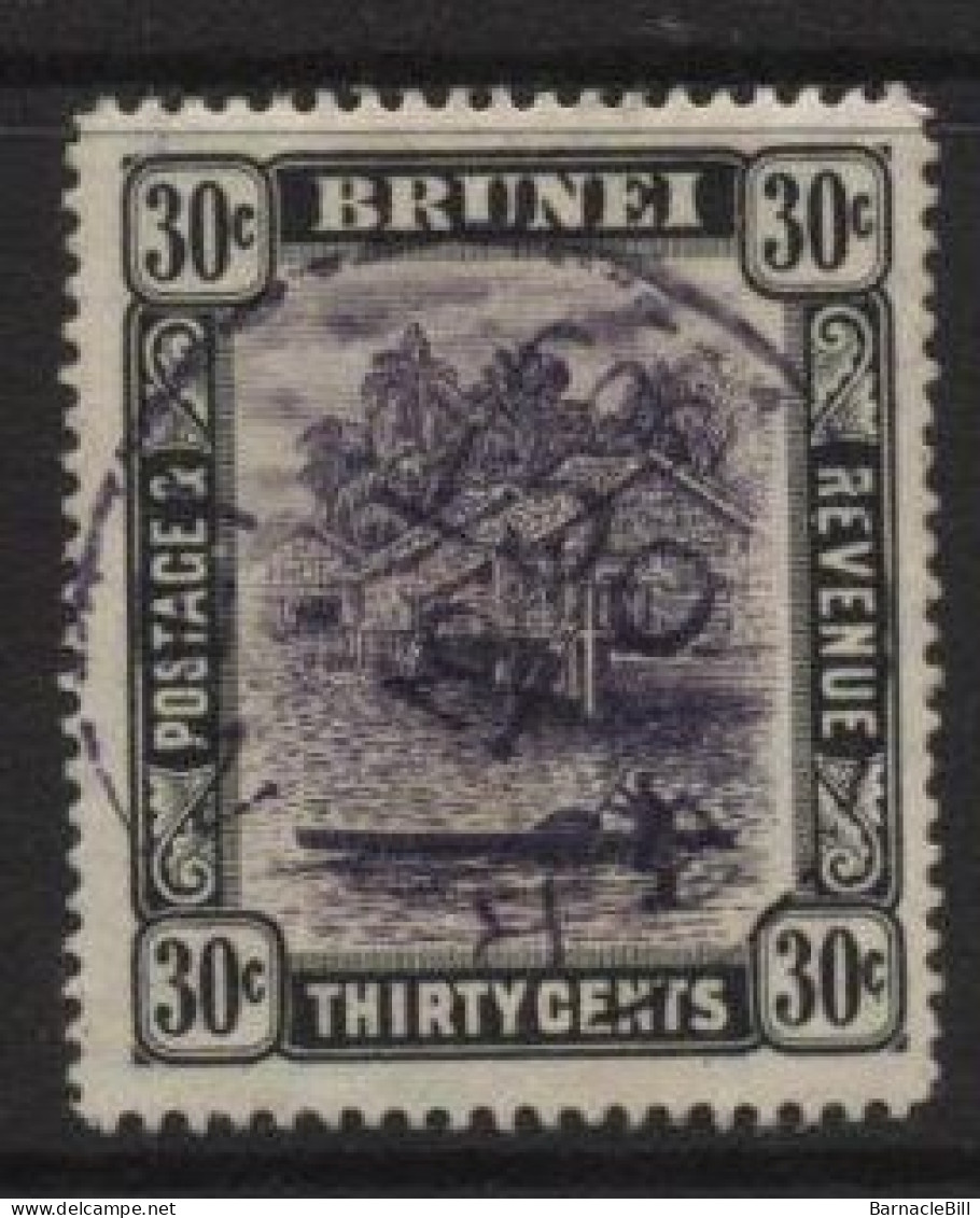 Brunei (06).1907 Issue. 30c. Violet & Black. Used. Hinged. - Brunei (...-1984)