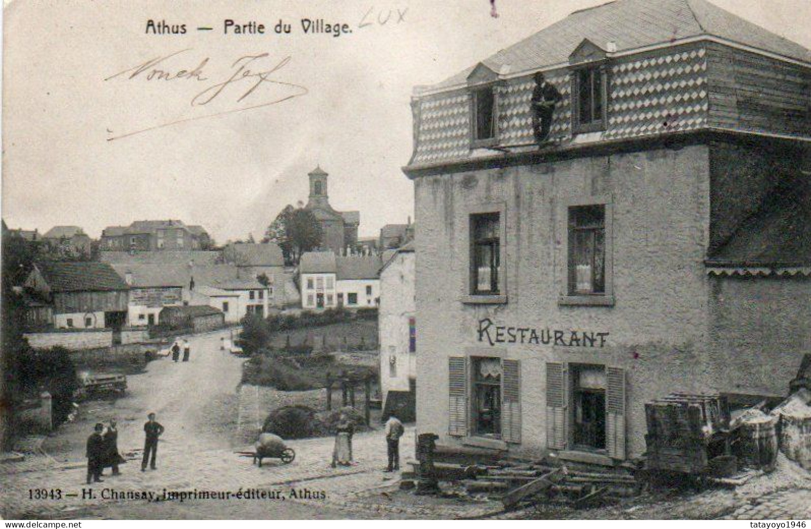Athus  Partie Du Village Animée Restaurant Voyagé En 1910. - Aubange