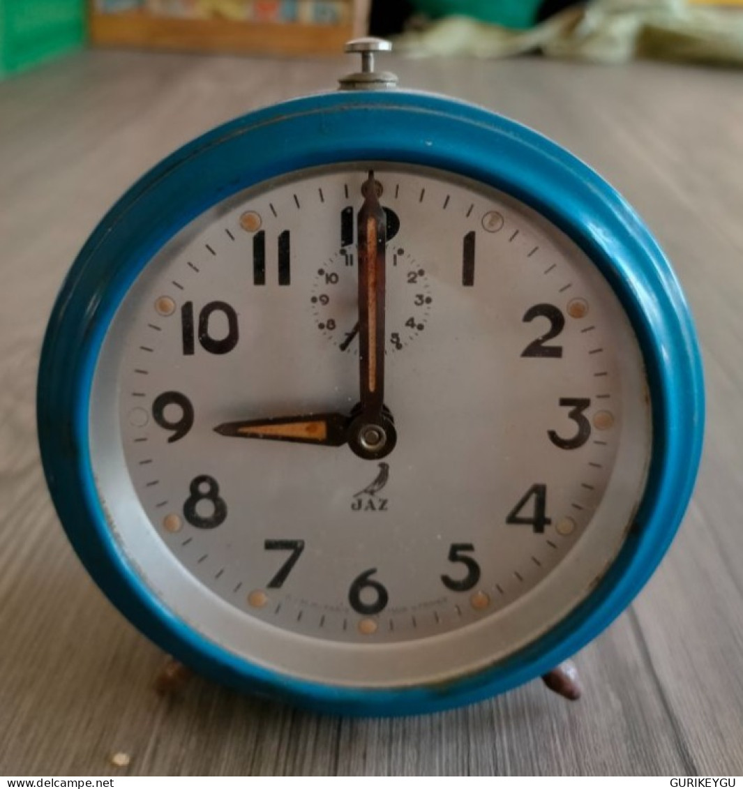 Ancien Réveil JAZ Bleu 9,5 Cm Made In France - Alarm Clocks