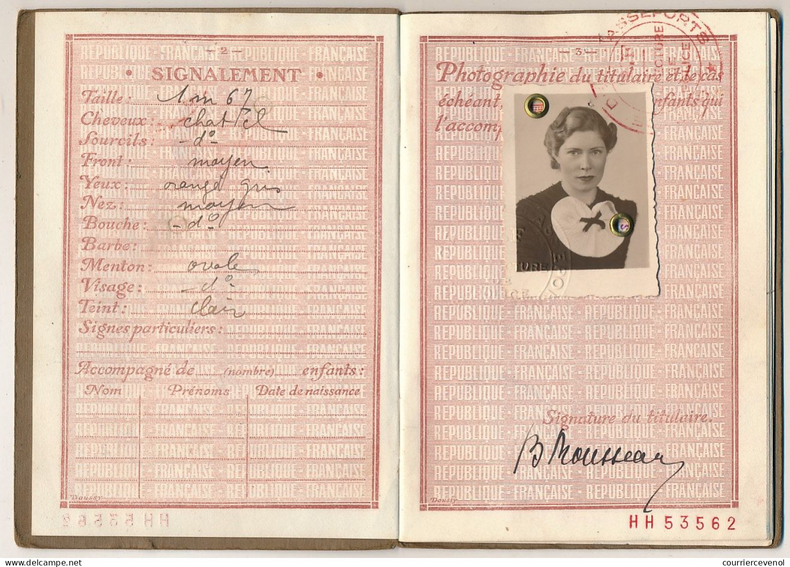 FRANCE - Passeport 20 Francs 1936/1939 Paris - Fiscaux Renouvellement 20 Francs Et 38 Francs - Pas Valable Pour Espagne. - Zonder Classificatie