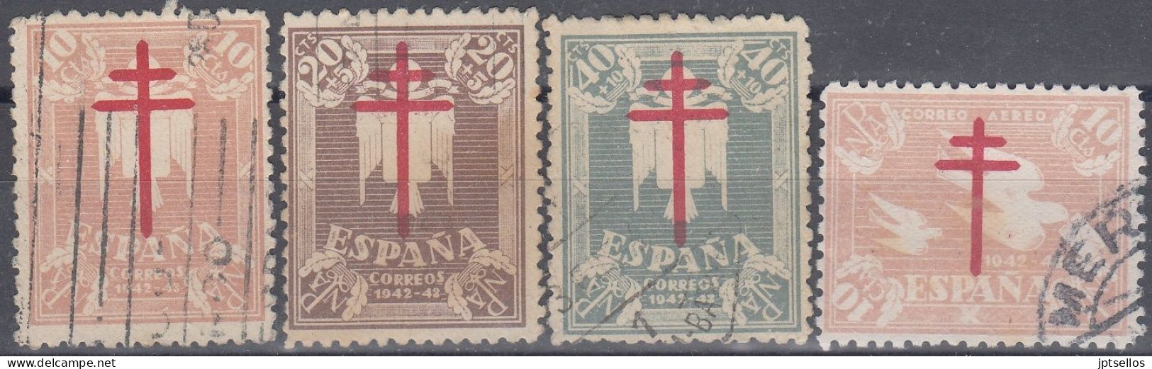 ESPAÑA 1942 Nº 957/960 USADO, BIEN CENTRADO, REF.02 - Oblitérés