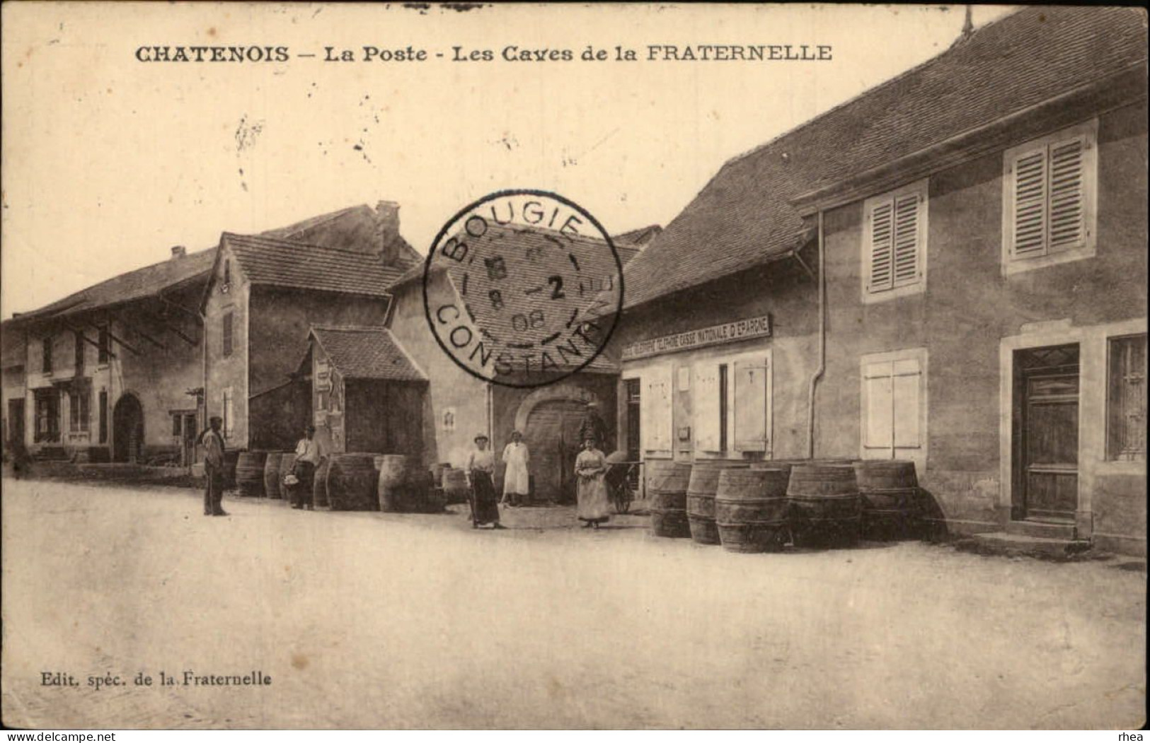 67 - CHATENOIS - La Poste, Les Caves De A Fraternelle, Caisse Nationale D'épargne, Oblitération De Bougie En Algérie - Chatenois