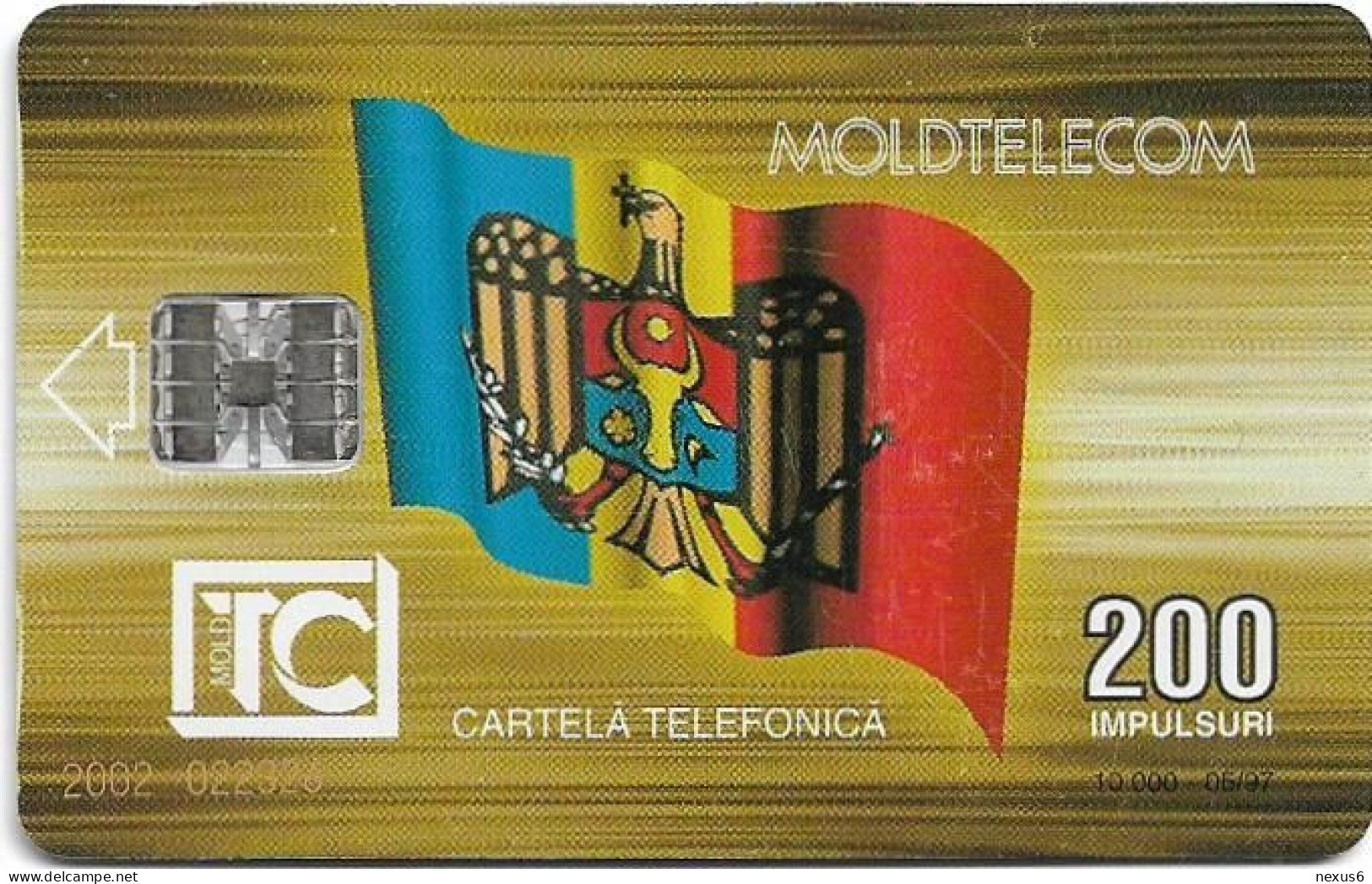 Moldova - Moldtelecom - Flag 3rd Issue, SC7, 05.1997, 200U, 10.000ex, Used - Moldova