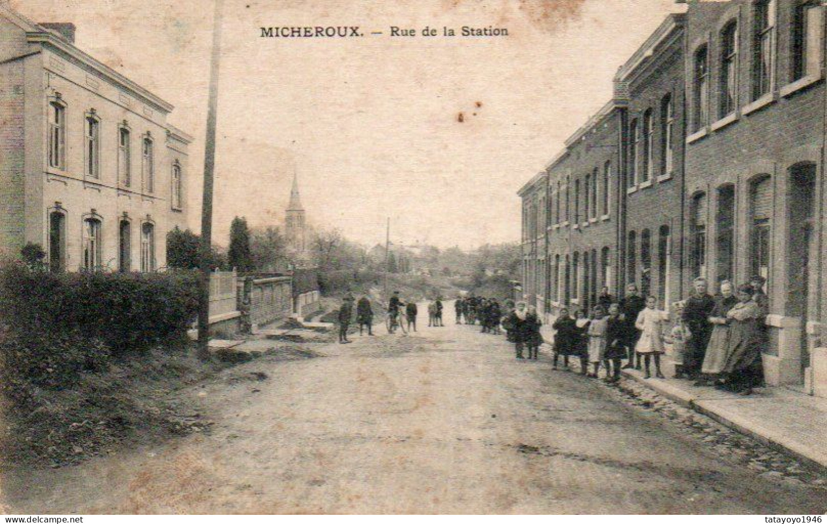 Micheroux  Rue De La Station Bien Animée Voyagé En 1929 - Soumagne