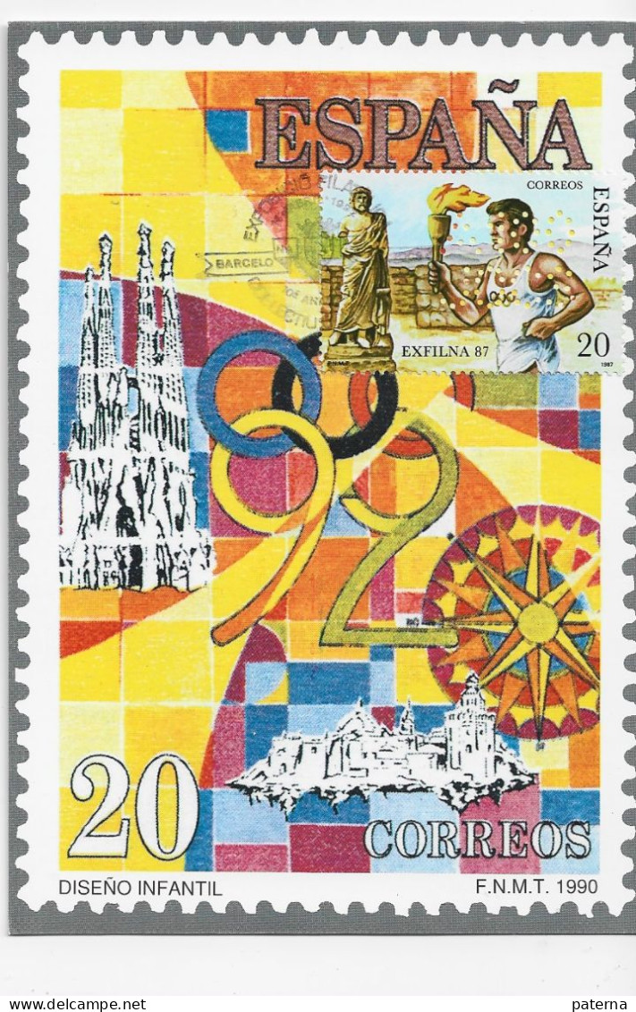 3775  Máxima  Barcelona 1992, Sello Perforado , Juegos Olímpicos - Tarjetas Máxima