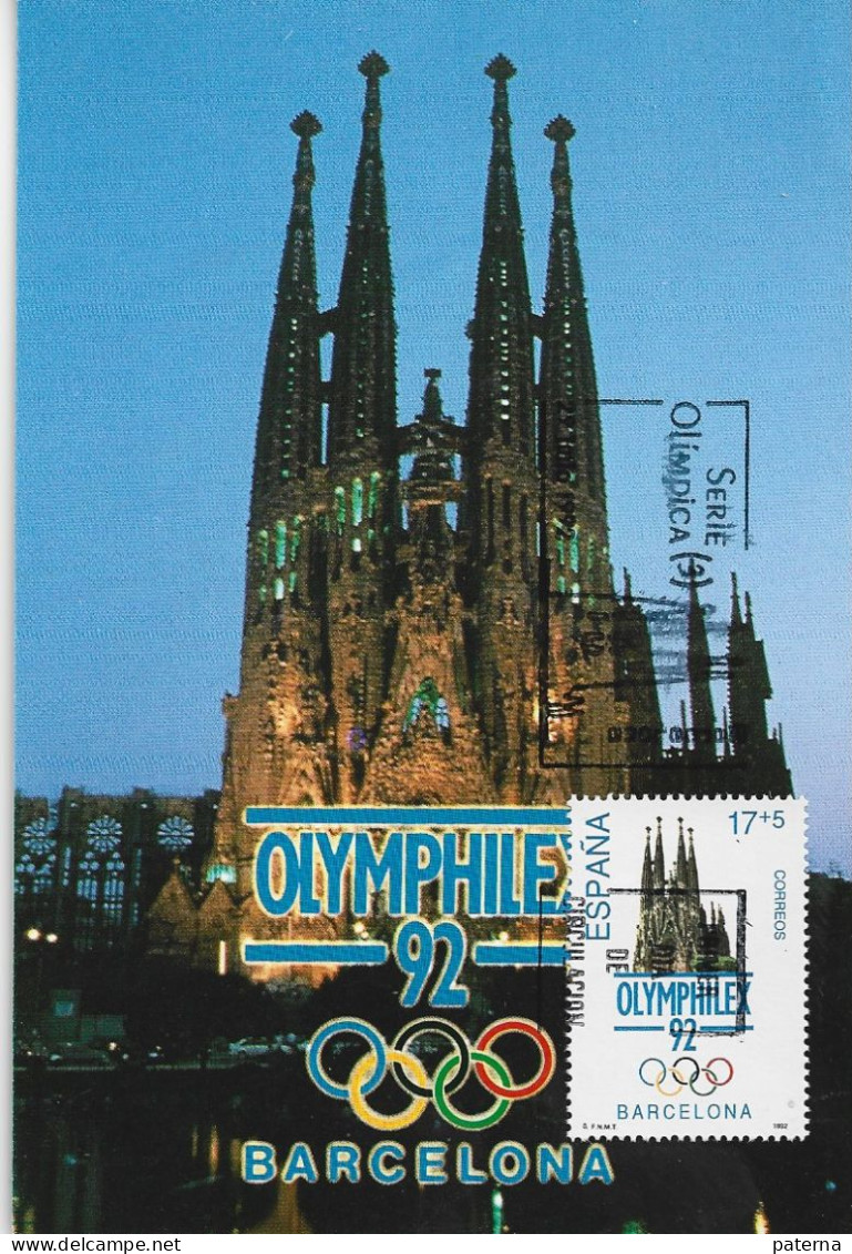 3775  Máxima  Barcelona 1992, Olymphile   , Juegos Olímpicos - Tarjetas Máxima