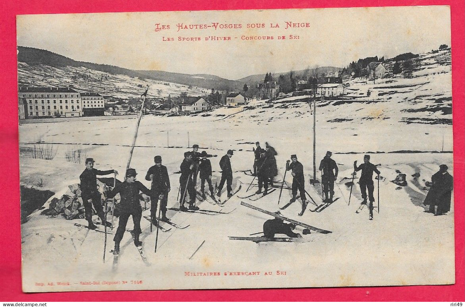 Cpa, Militaires S Exerçant Au Ski, Les HAUTES-Vosges Sous La Neige, Concours De Ski,, Dos écrit 2 Scannes - Personnages