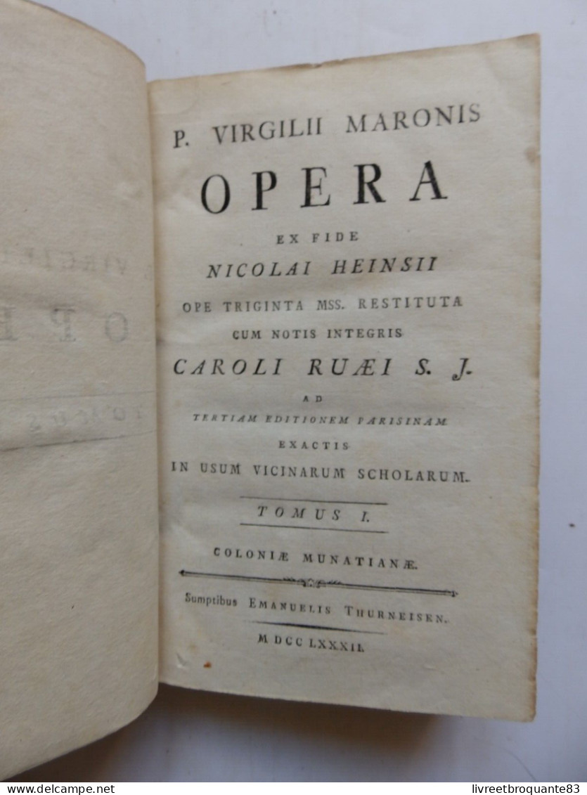 VIRGILII MARONIS  EDT 1782  BON ETAT - Livres Anciens