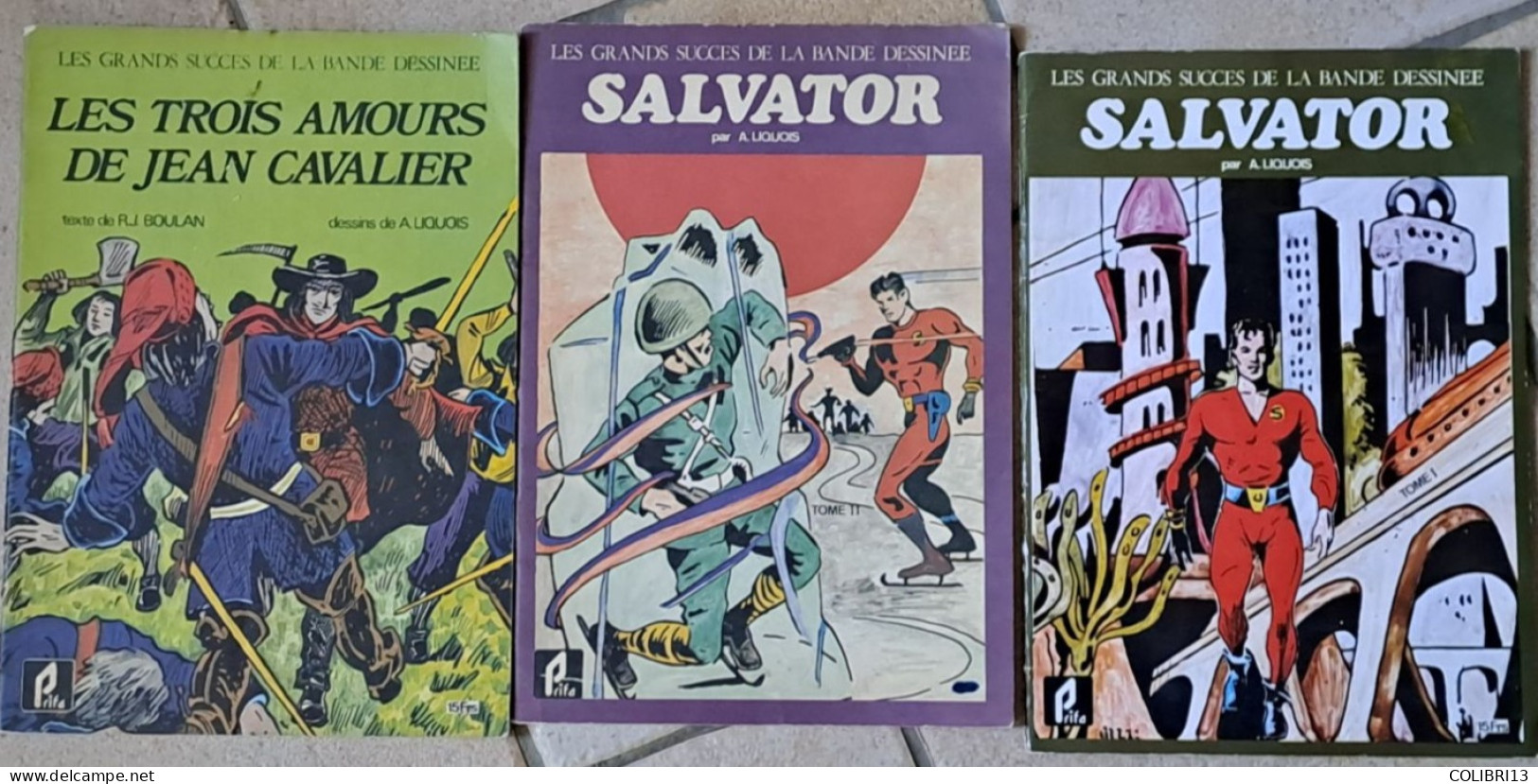 Lot De 3 BD Editions PRIFO SALVATOR Tome 1 & 2 , Les 3 AMOURS DE JEAN CAVALIER LIQUOIS Roman Populaire Dessinnée  1977 - Paquete De Libros