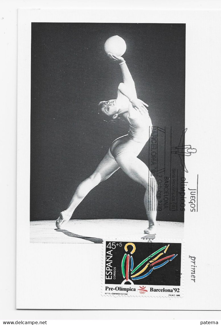 3775  Máxima  Barcelona  1992, , Juegos Pre-olimpiadas, Juegos Olímpicos,Gimnasia Rítmica - Tarjetas Máxima