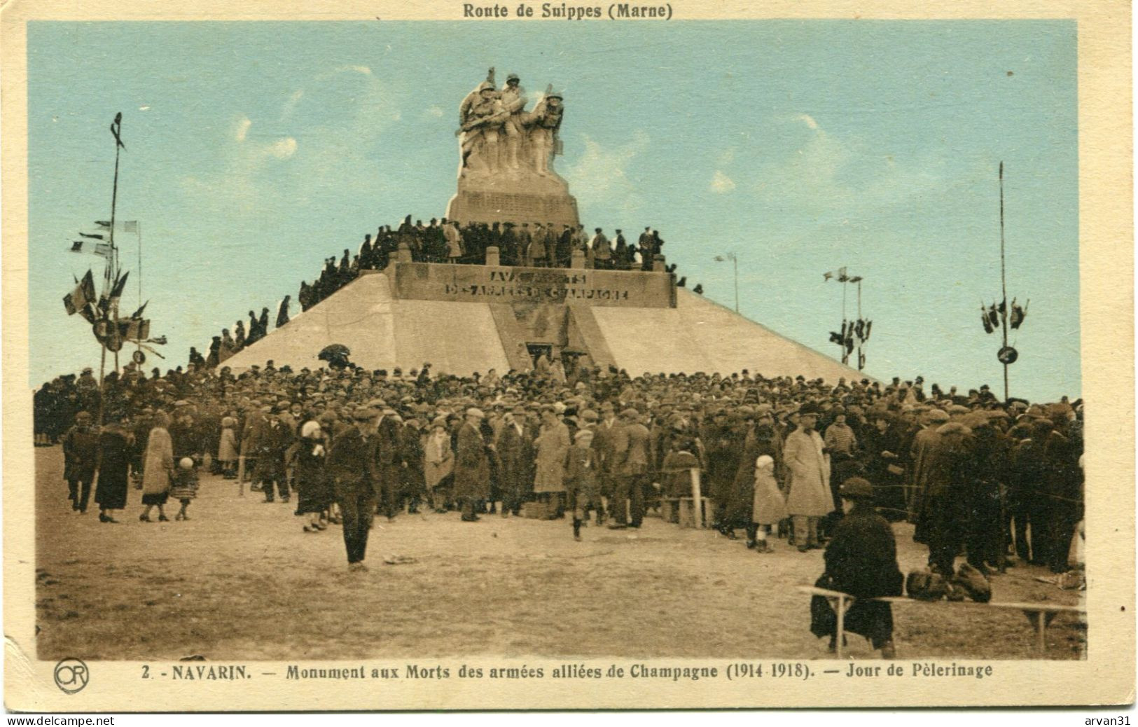 NAVARIN ( MARNE ) - MONUMENT Aux MORTS Des ARMEES ALLIEES De CHAMPAGNE - JOUR De PELERINAGE - - War Memorials
